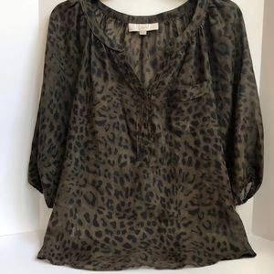 Loft cheetah print lightweight blouse size Medium